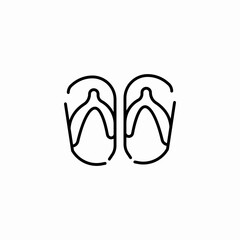 beach flip flops icon sign vector