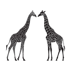 Naklejka premium Giraffe Silhouette with Abstract Pattern Wildlife Animal Vector Illustration