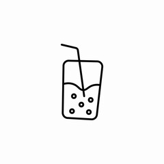 bubbly drink straw icon sign vector