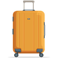 Bright Orange Hard-Shell Travel Suitcase with Wheels