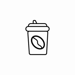 coffee bean cup icon sign vector