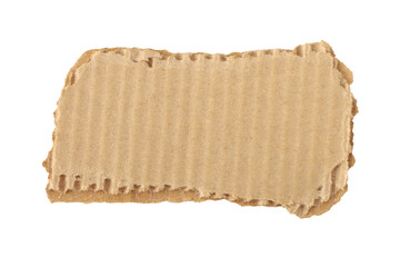 Brown cardboard torn paper edge sheet isolated on transparent background