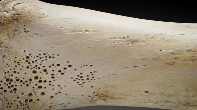 Porous Bone Structure Revealing Osteoporosis Close-Up Examination