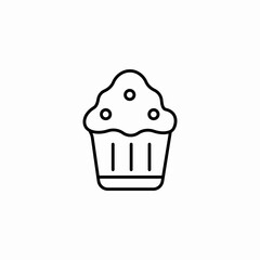 decorated cup cake icon sign vector