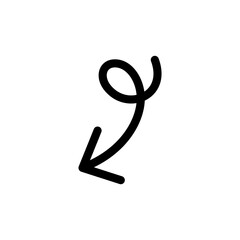 Obraz premium Arrows icon collection in line style. curve, direction, rotation, up, upwards, down, rising arrow symbol signs vector illustration