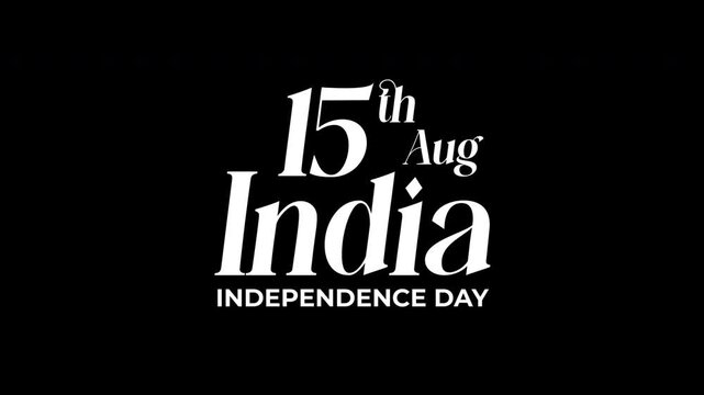 Happy India Independence Day Lettering Animation. Celebrate Indian National Day on 15th August. Great for greeting card animation and celebrating India independence day.
