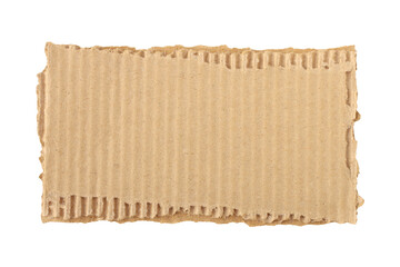Brown cardboard torn paper edge sheet isolated on transparent background