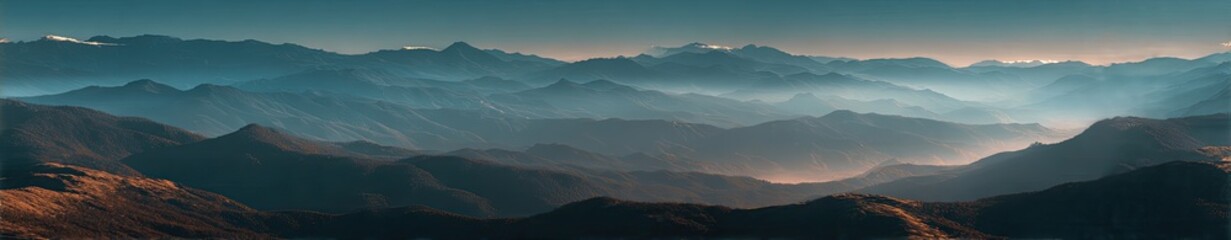 Obraz premium Misty mountain range at dawn (4)