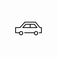 side view car icon sign vector