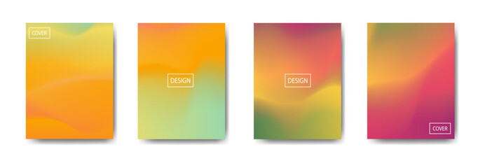 set of abstract background with beautiful gradation color, colorful background for poster flyer banner backdrop.vertical banner.cool fluid background vector illustration