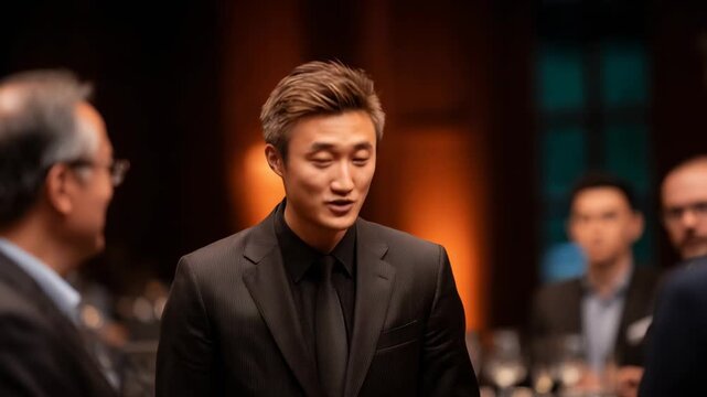 Businessmen in formal wear at conference