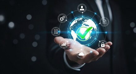 Global success achieved through verified digital processes and secure data management.