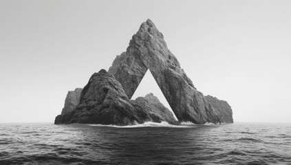 Monochrome island peak, triangular arch