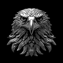 Logo eagle facing forward silver beautiful