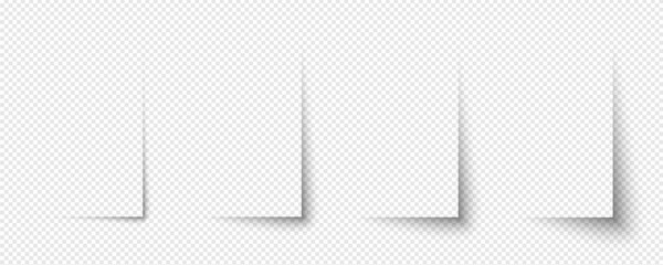 Corner shadow on white paper with realistic border and light overlay. Vector layout for cards, posters or isolated graphic elements. Clean and soft presentation effect.