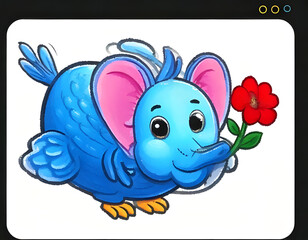 flower icon set and animal design 