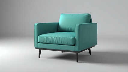 blue leather armchair