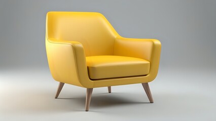 Yellow leather armchair