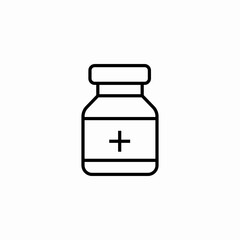 medicine bottle plus icon sign vector