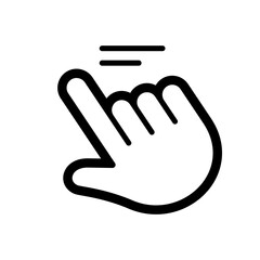 Hand click icons collection line style. Hand gesture symbol. arrow, finger, swipe, drag, Pointer and click action buttons signs vector illustration