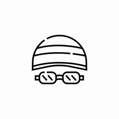 swim cap goggles icon sign vector
