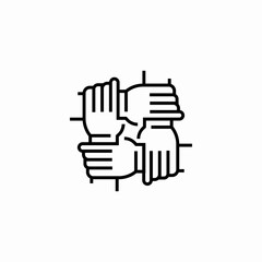 teamwork collaboration unity icon sign vector