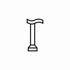walking cane support icon sign vector