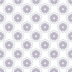 Seamless pattern with seashell elements and lace ornaments. 