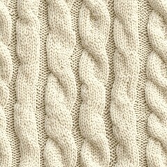 Cozy Chunky Cable Knit Texture in Soft Neutral Tones for Home Decor