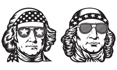 Patriotic Founding Father Art – Cool George Washington & Jefferson USA Graphics