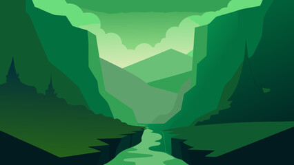 Discover the quiet solitude of a deep mossy canyon creating a tranquil and untouched natural retreat