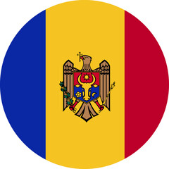 Obraz premium Moldova flag illustrator national of round