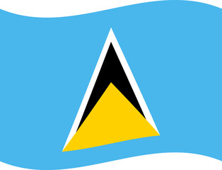 Fototapeta premium Saint Lucia waving flag illustrator of national icon