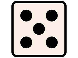 シンプル＆シックな白いサイコロのイラスト素材