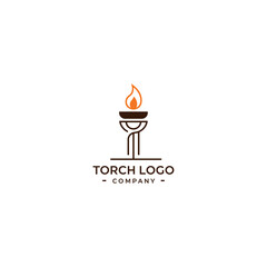 Torch vector logo design template