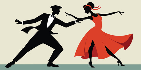 Silhouetted couple passionately dancing tango, illustrating the art and evolution of human movement