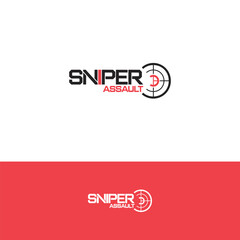 Sniper vector logo design template
