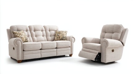 Obraz premium A living room with a couch and a chair