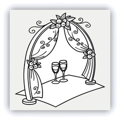 Red and gold theater curtains, richly detailed, are depicted. The curtains are a deep red with sections of rich gold. Pleats and folds of the fabric are meticulously rendered, giving a sense of drap