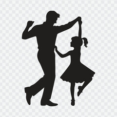 father holding dancing with daughter daddy daughter dance silhouette icon vector illustration design