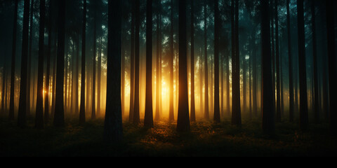 Naklejka premium Exploring climate tech investment trends amidst nature's serenity in a forest environment