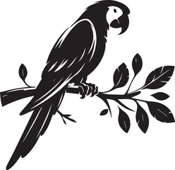 Bird Parrot Logo Vector Black Silhouette Illustration