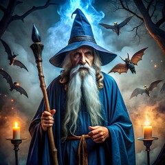 Fototapeta premium halloween witch with a broom