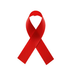 Aids awareness red ribbon isolated on transparent background