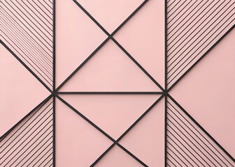 intersecting black lines pastel pink abstract art