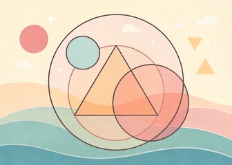 translucent circle triangle square minimal abstract