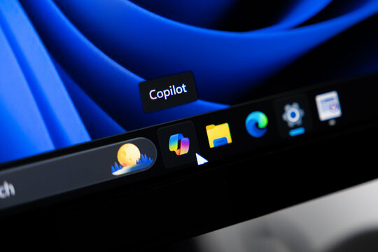 Poznan, Poland - July 20, 2025: Copilot application interface on a sleek laptop screen, showcasing advanced AI assistant capabilities for modern digital productivity