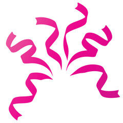Obraz premium A graphic illustration of pink ribbons swirling on a white background creating a festive atmosphere