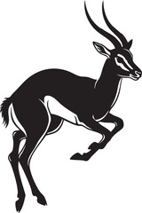 create need Gazelle or antelope isolated animal silhouette. Vector wild jumping deer, hunting sport mascot white background