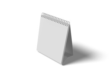 High Angle View of Square Desk Calendar, 3D Illustration